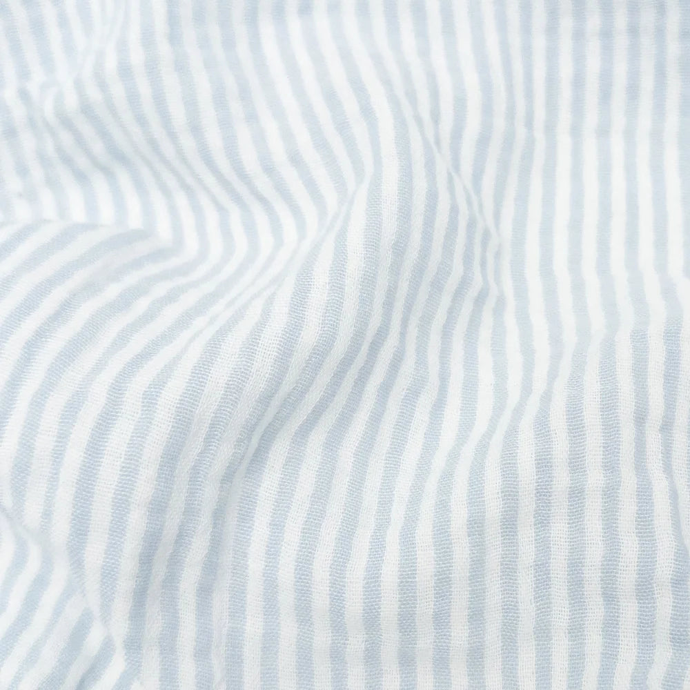 Organic Cotton Gauze Blue/White Stripes