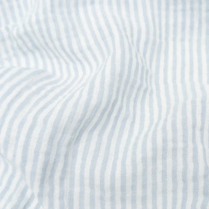 Organic Cotton Gauze Blue/White Stripes