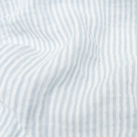 Organic Cotton Gauze Blue/White Stripes