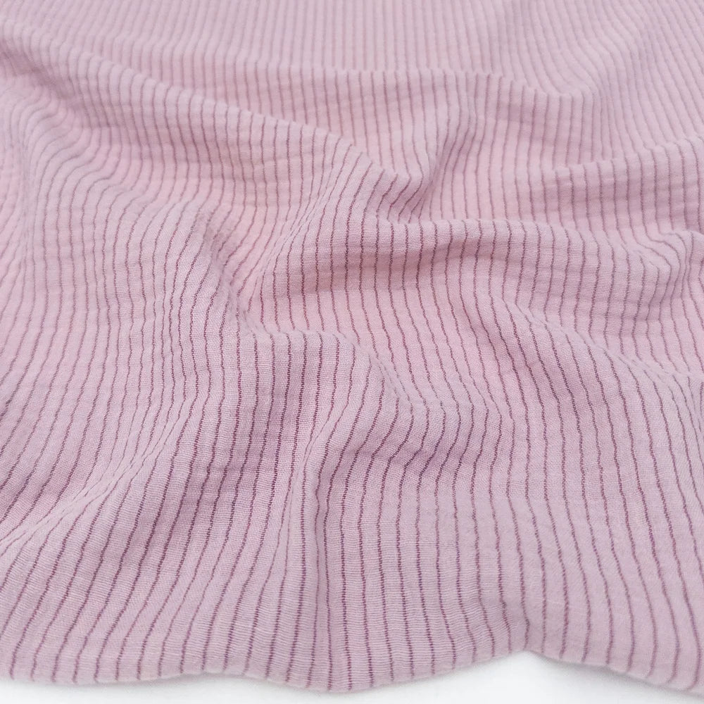 Organic Cotton Gauze Lilac Stripes