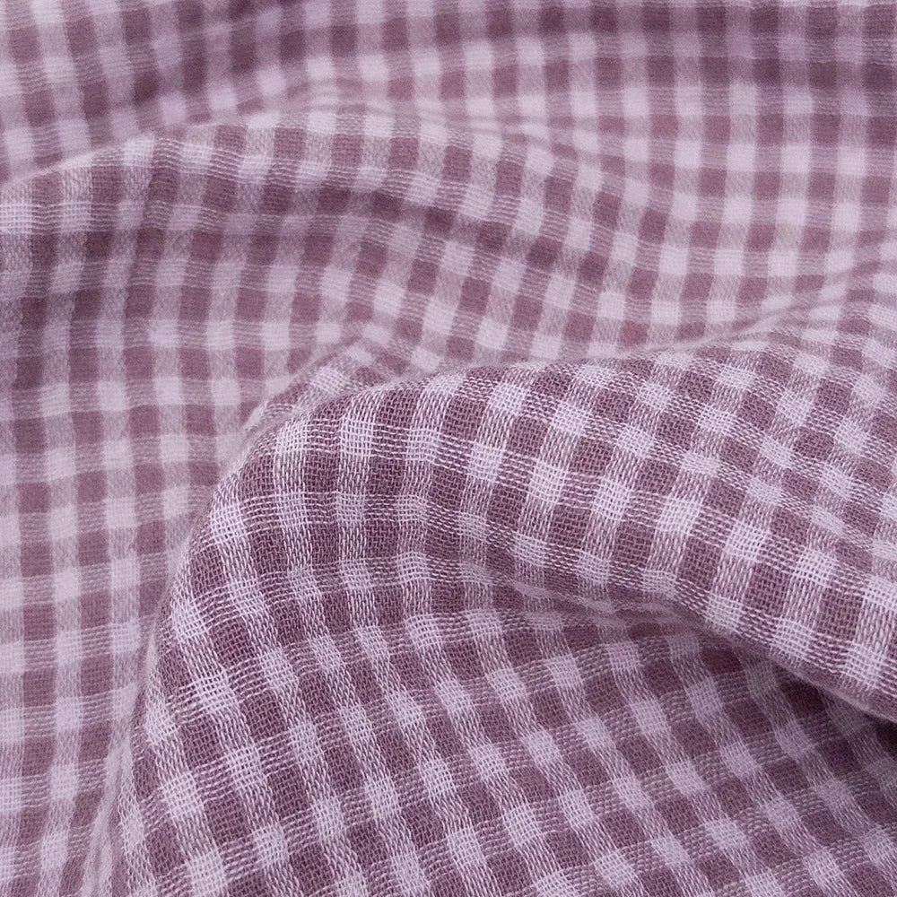 Organic Cotton Double Gingham in Lilac