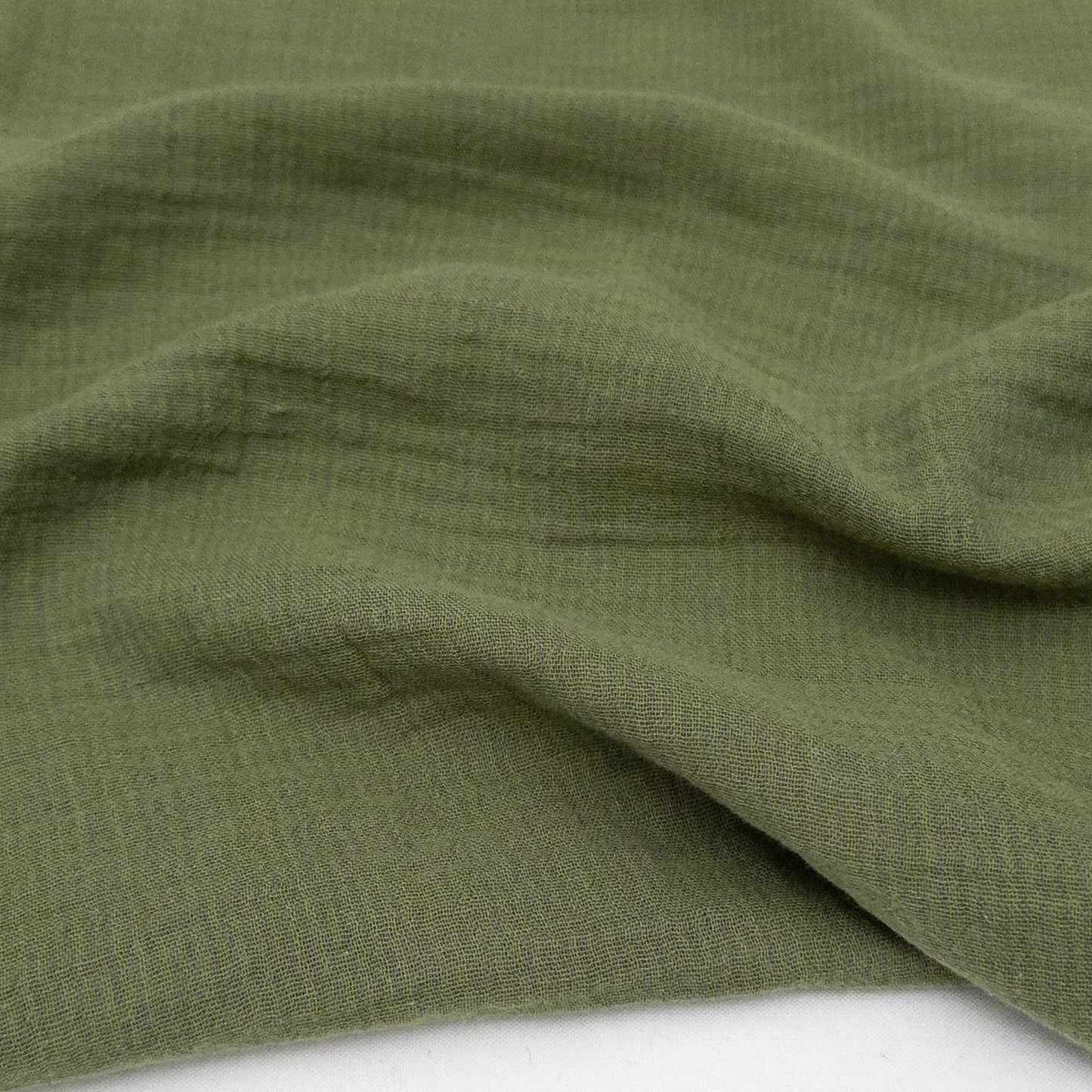 Organic Cotton Double Gauze in Kelp - Subtle Stripe