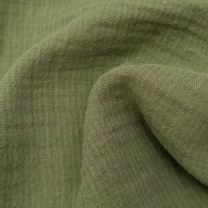 Organic Cotton Double Gauze in Kelp - Subtle Stripe
