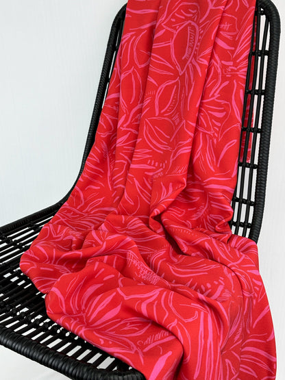 Tropics Red/Fuchsia Floral Lenzing Ecovero Viscose