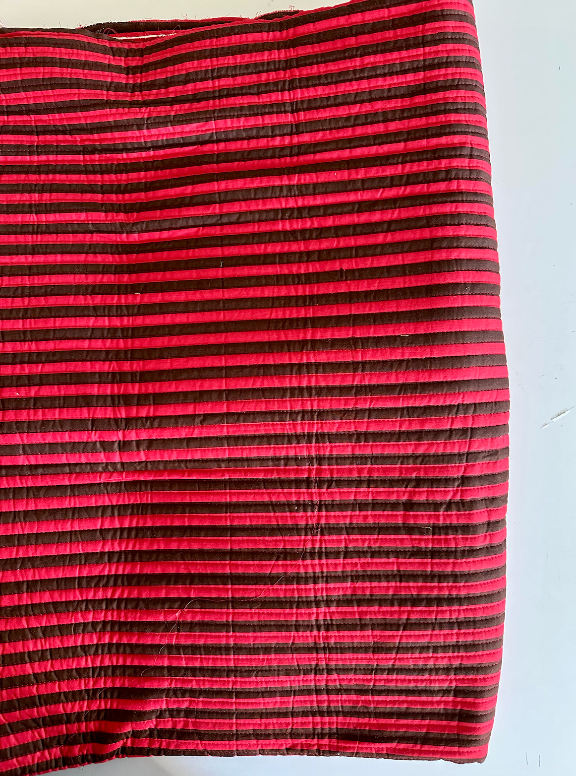Quilted Red/Brown Stripe - Pre-Cut Quantities