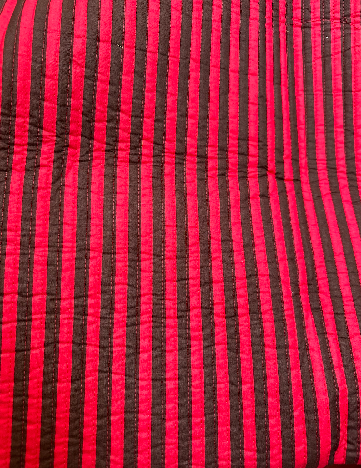 Quilted Red/Brown Stripe - Pre-Cut Quantities