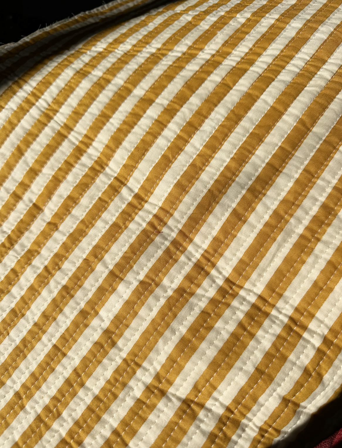 Quilted Mustard/Cream Stripe - Pre-Cut Quantities