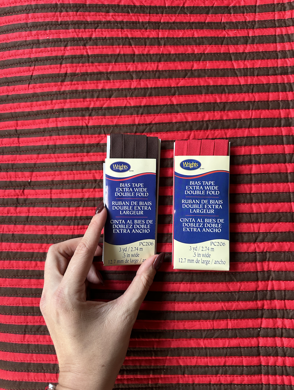 Wrights Extra Wide Double Fold Bias Tape - Brown