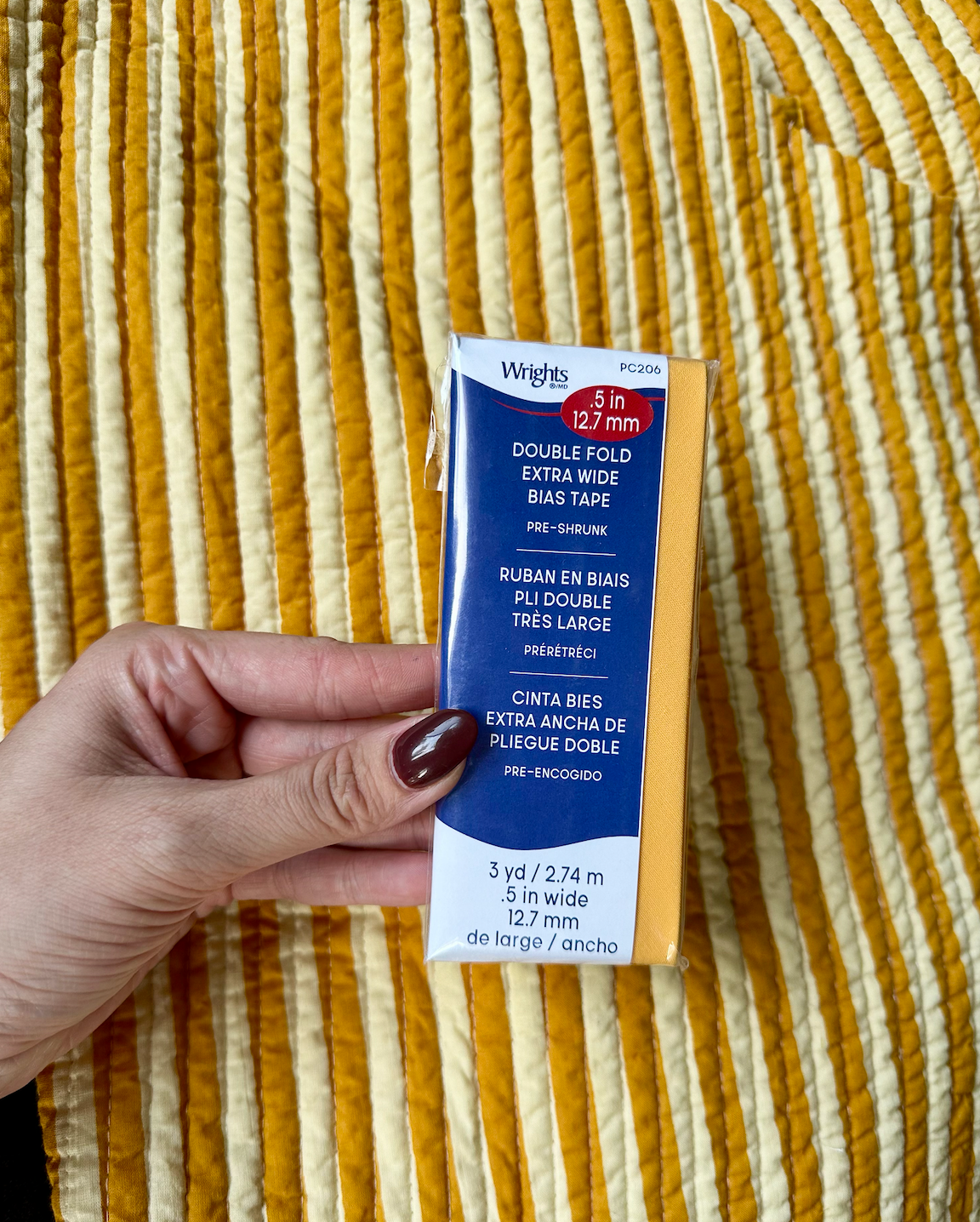 Wrights Extra Wide Double Fold Bias Tape - Mustard