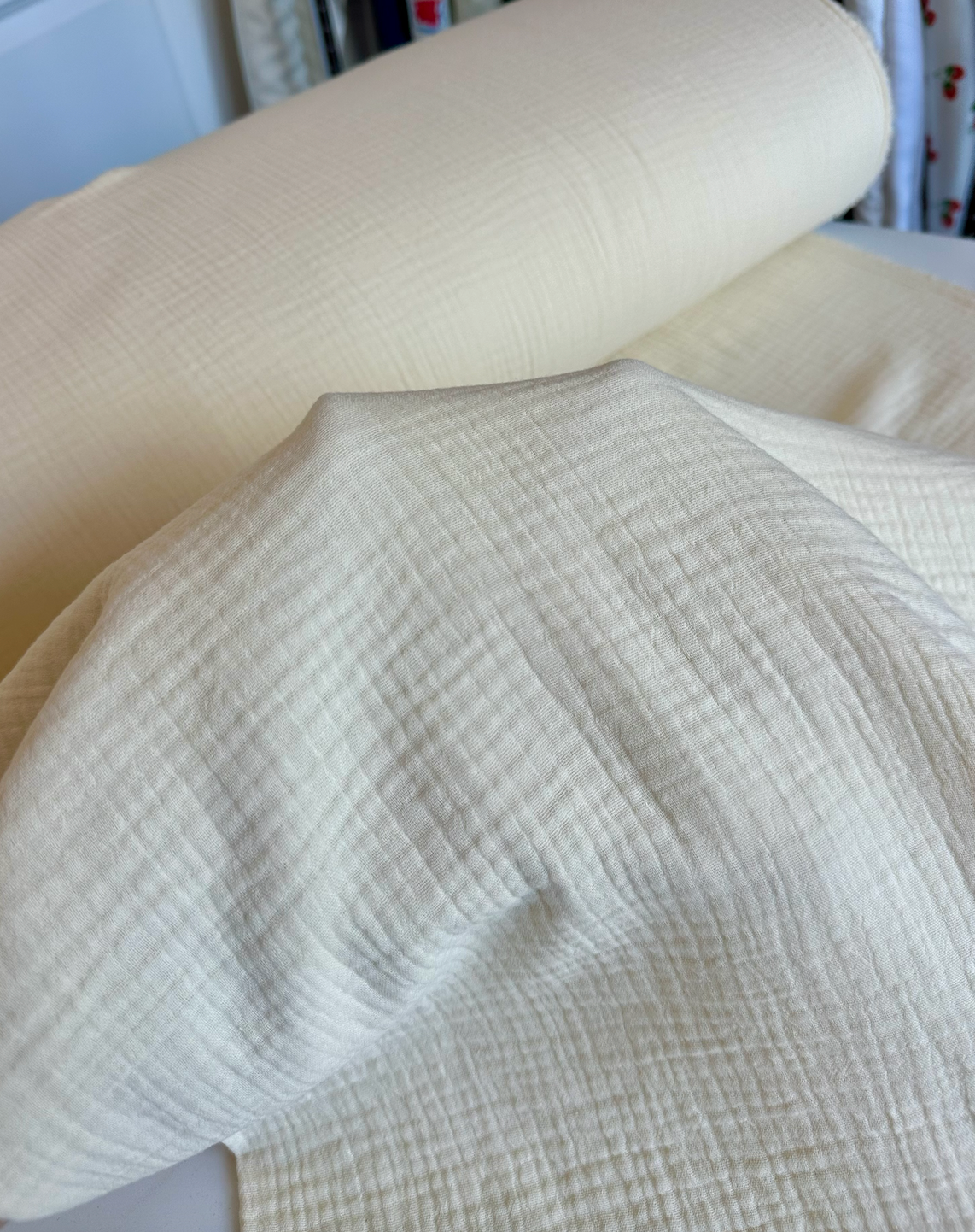 Organic Cotton Double Gauze in Butter Yellow