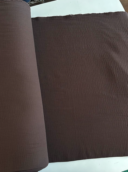 Organic Cotton Double Gauze in Chocolate Brown