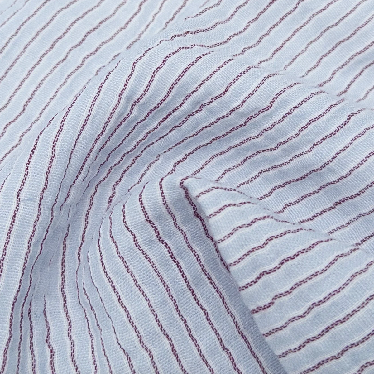 Organic Cotton Double Gauze Chambray Stripes