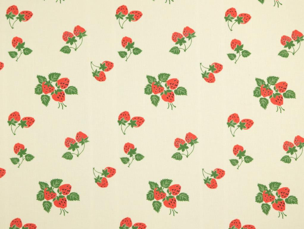Strawberry Fayre Viscose & Linen in Cream