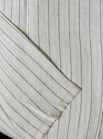 Deadstock Striped Linen in White