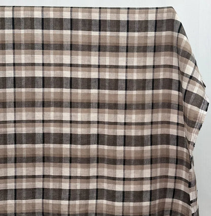 Coffee Linen/Cotton Check