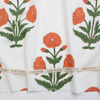 Cotton Floral Sienna Block Print