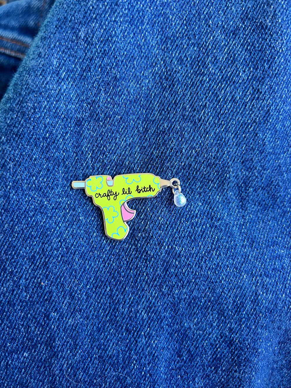 Crafty Lil Bitch Hot Glue Gun Enamel Pin