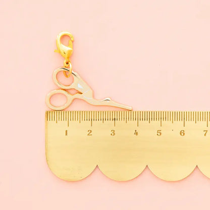 Gold Stork Scissor Zipper Charm