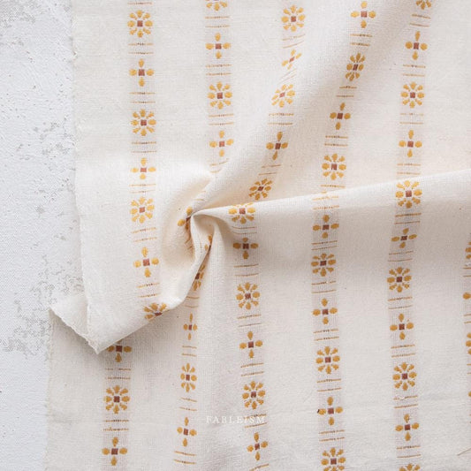 Forest Forage Cream Daisies by Fableism Fabric