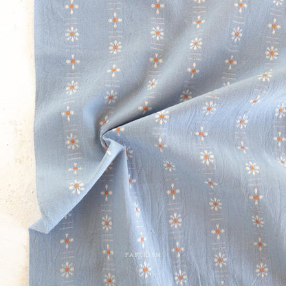 Forest Forage Periwinkle Daisies by Fableism Fabric by the 1/2 yard