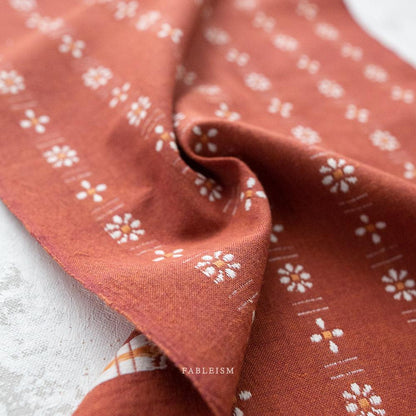 Forest Forage Welsummer Daisies by Fableism Fabric sold by 1/2 yard