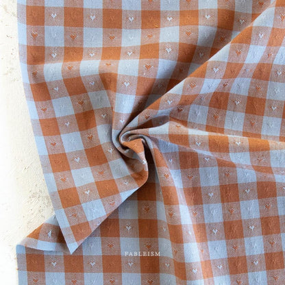Dobby Hearts Gingham Riviera by Fableism Fabric sold by 1/2 yard extra wide