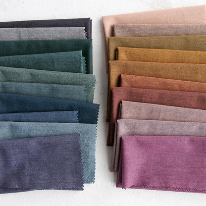 Halo Chambray Fabric by Fableism sold by 1/2 yard | Earthy rustic minimalist Bamboo/Cotton woven fabric for quilting, clothes