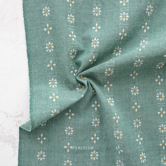 Forest Forage Spring Daisies by Fableism Fabric sold by 1/2 yard | Earthy boho floral 100% Cotton woven fabric for quilting, clothes