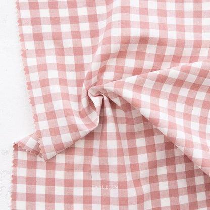 Camp Gingham in Rosa by Fableism Fabric sold by the 1/2 yard | Cute plaid 100% Cotton woven fabric for quilting, clothes