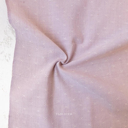 Subtle Texture Lavendar Tea Fabric by Fableism | Wild Sprout Wovens sold by 1/2 yard | 100% Cotton woven fabric for quilting, clothes