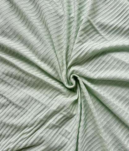 Deadstock TENCEL™ Lyocell-blend Stretch Ribbed fabric, sold by the 1/2 yard | Light seafoam green color