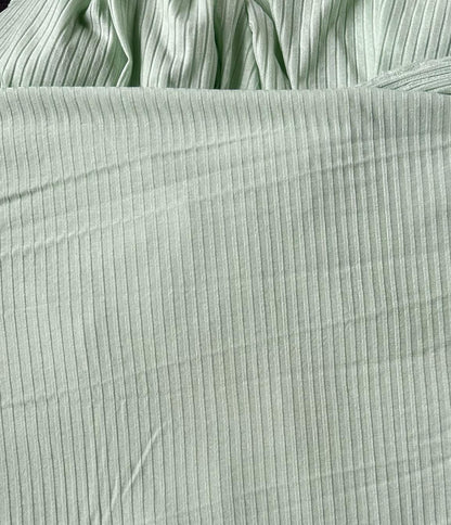 Deadstock TENCEL™ Lyocell-blend Stretch Ribbed fabric, sold by the 1/2 yard | Light seafoam green color