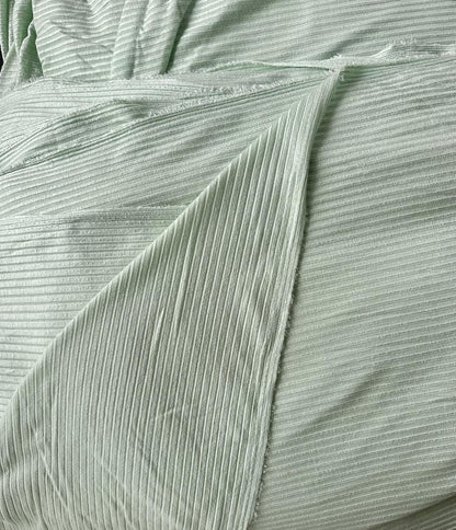 Deadstock TENCEL™ Lyocell-blend Stretch Ribbed fabric, sold by the 1/2 yard | Light seafoam green color