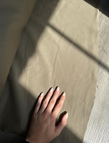 Deadstock pale olive green corduroy fabric sold by the half yard | Structured tightly-woven medium-weight cotton corduroy