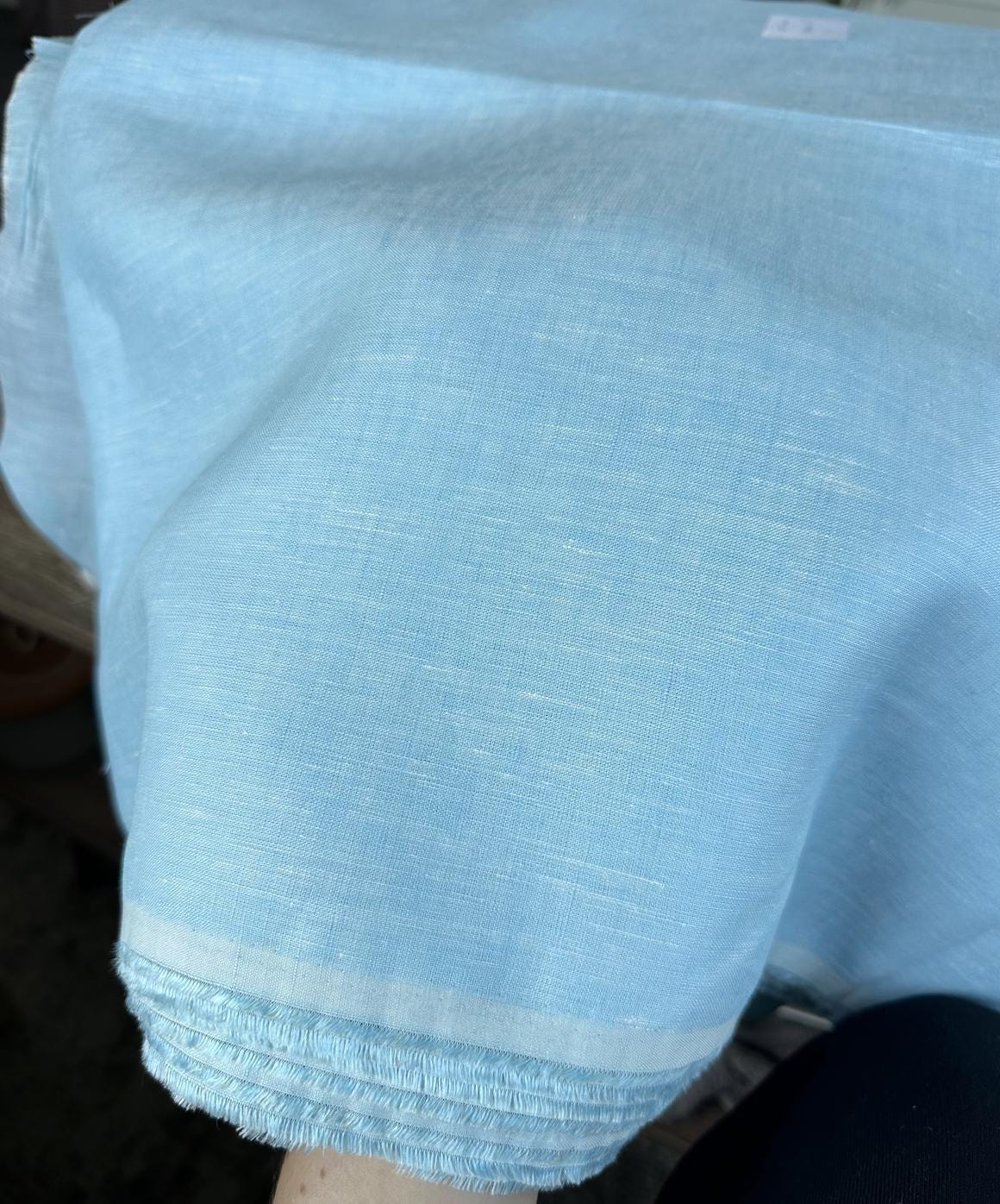 Light Blue 100% Linen sold by the half yard | Lightweight linen for apparel and home decor