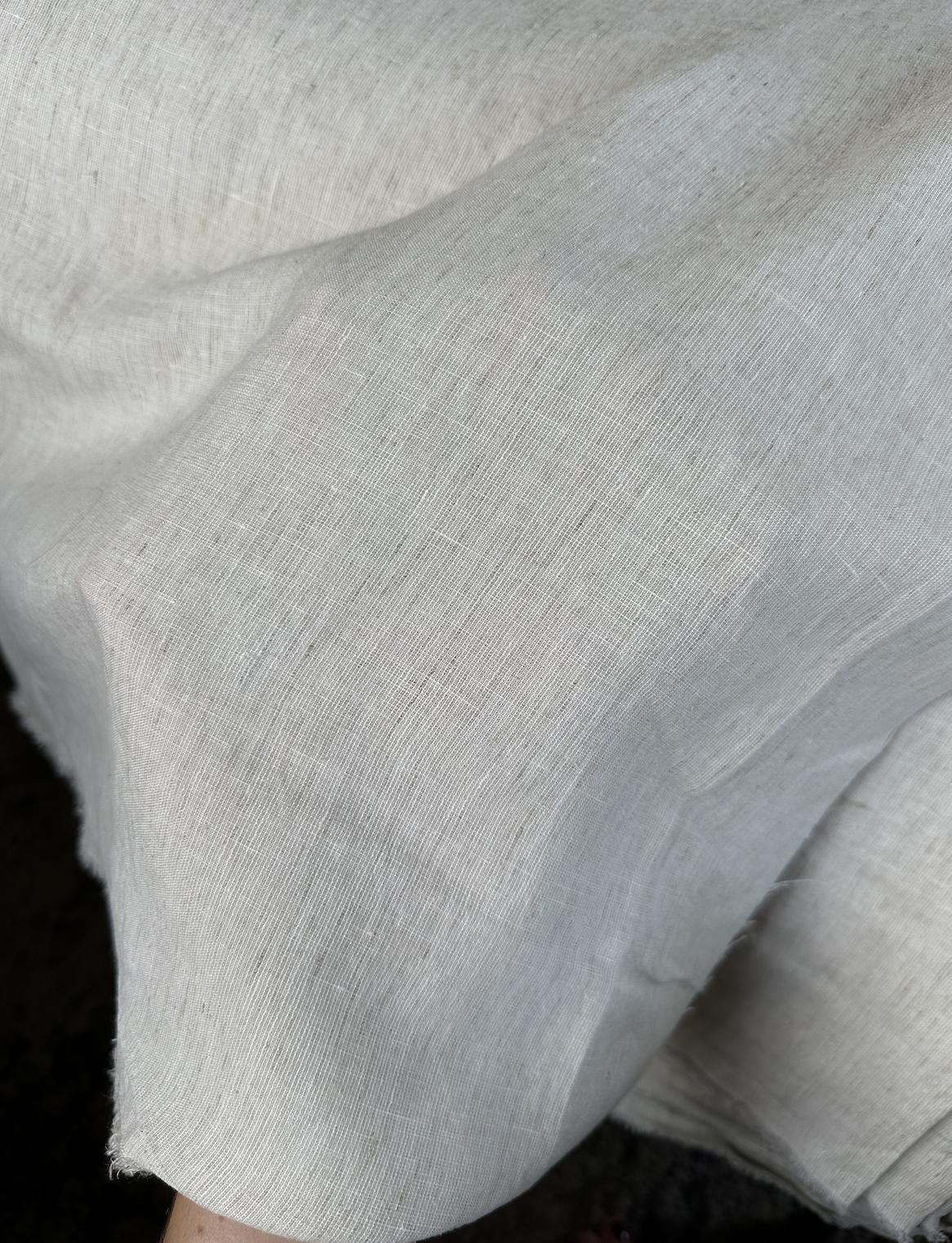 Heathered Beige 100% Linen sold by the half yard | Lightweight linen for apparel and home decor