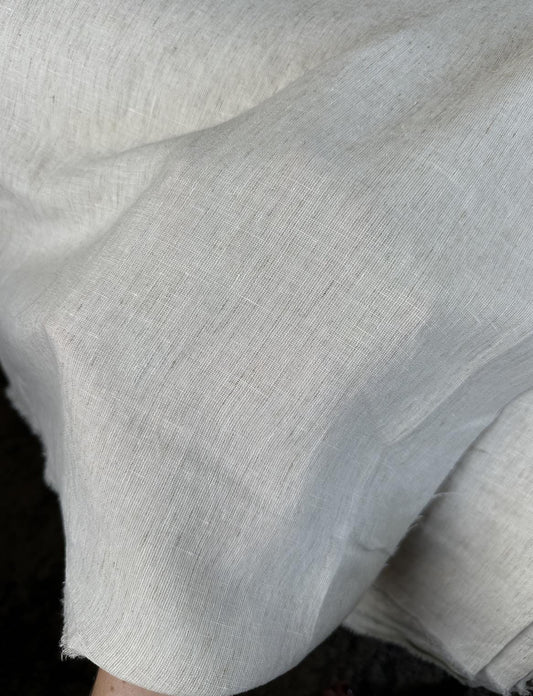 Heathered Beige 100% Linen sold by the half yard | Lightweight linen for apparel and home decor