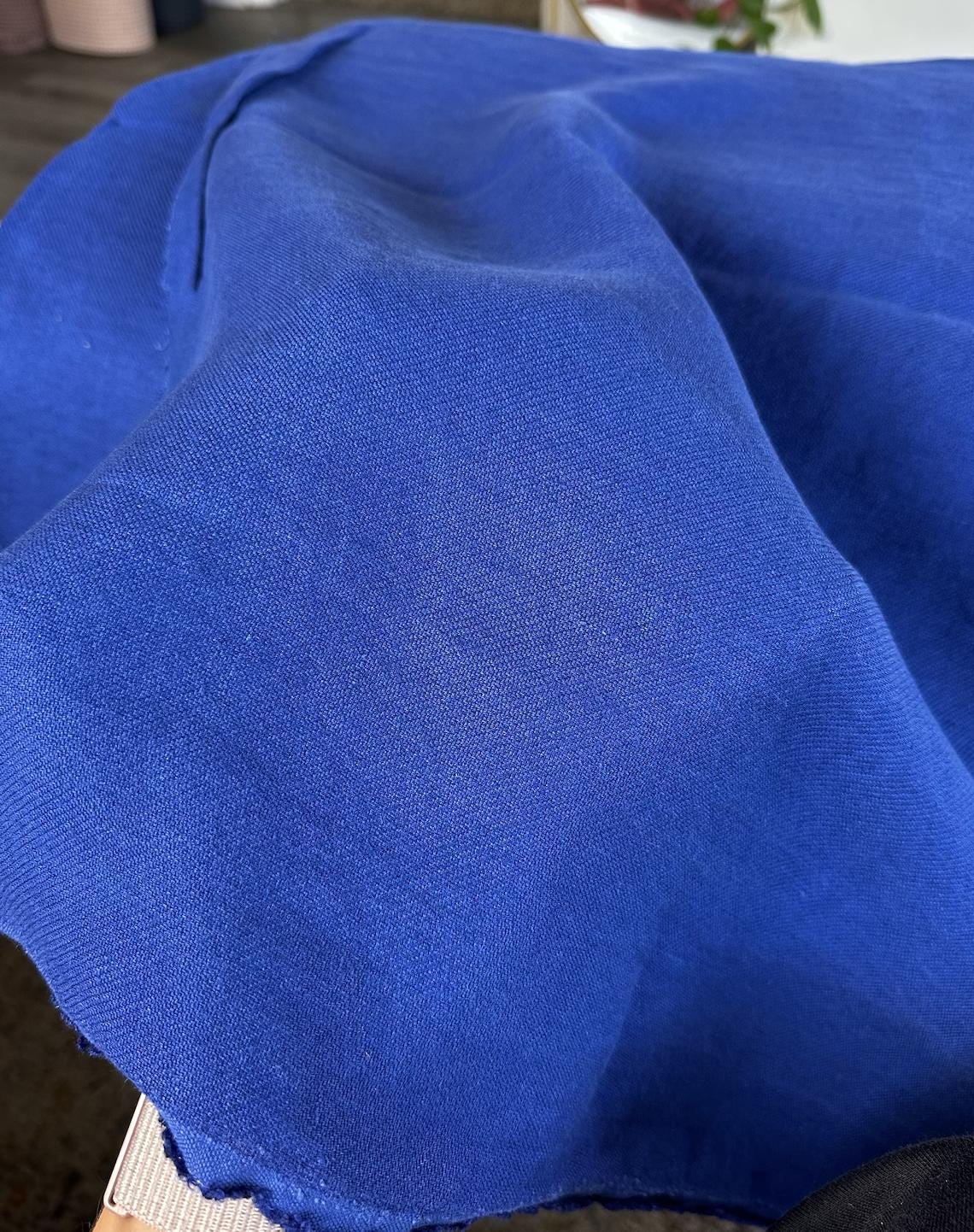 Blue 100% Linen sold by the half yard | Light- to medium-weight linen for apparel and home decor
