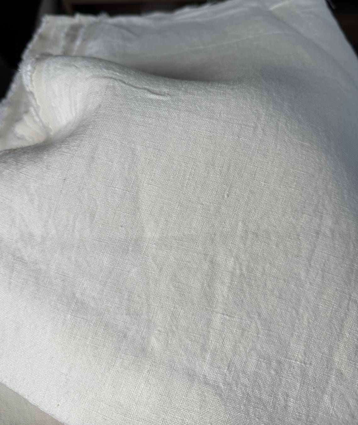 Cream 100% Linen sold by the half yard | Medium-weight linen for apparel and home decor