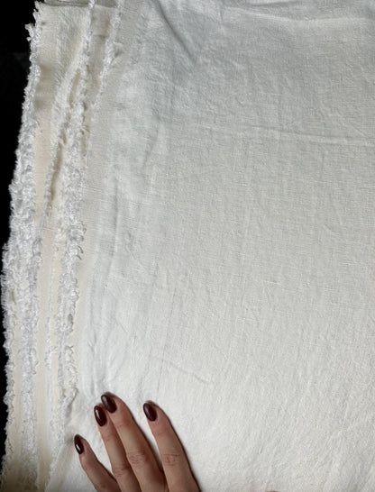 Cream 100% Linen sold by the half yard | Medium-weight linen for apparel and home decor