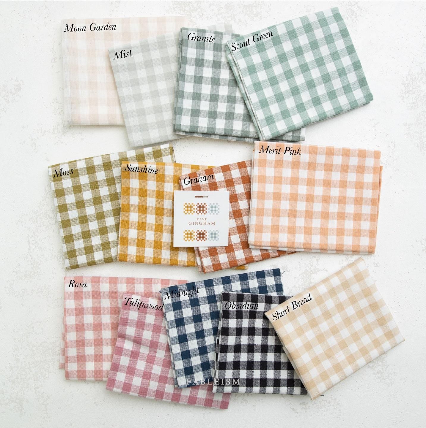 Camp Gingham in Midnight by Fableism Fabric sold by the 1/2 yard | Navy plaid 100% Cotton woven fabric for quilting, clothes