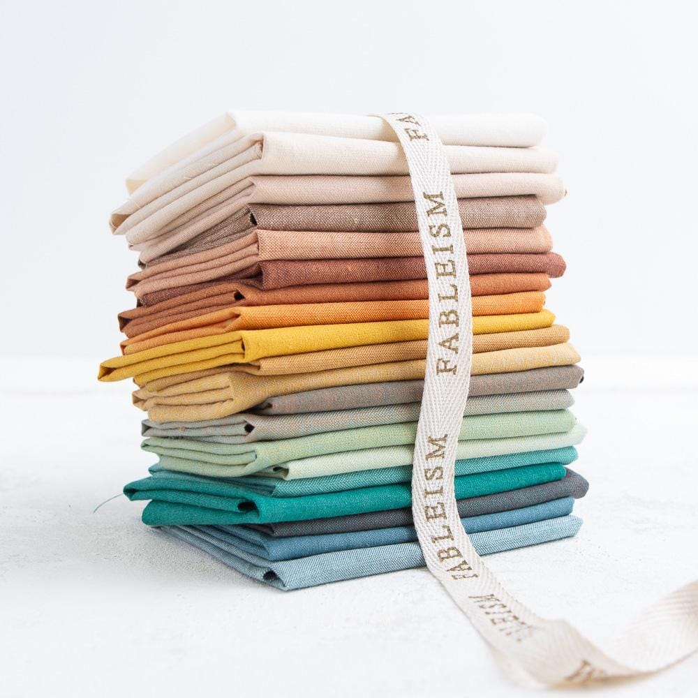 Watercolor Wovens Landscape Fat Quarter Bundle | Fableism cotton bundle for quilting and sewing with 20 pieces, earthy colors