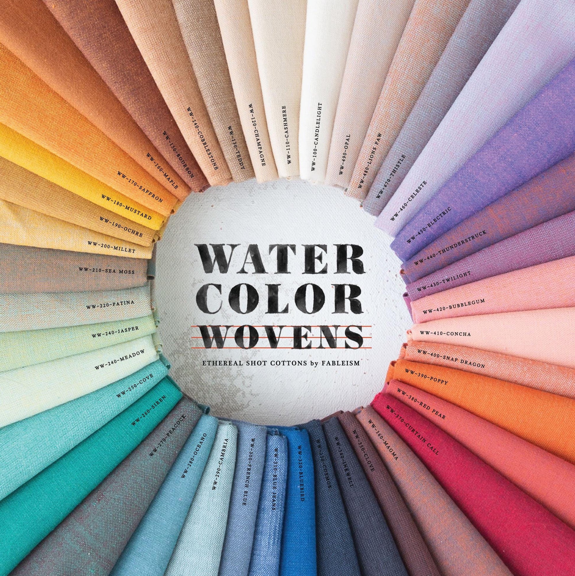 Watercolor Wovens Landscape Fat Quarter Bundle | Fableism cotton bundle for quilting and sewing with 20 pieces, earthy colors