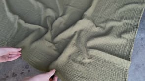 Organic Cotton Double Gauze in Kelp - Subtle Stripe