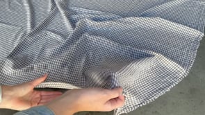 Organic Cotton Double Gauze Checkered Oat/Chambray