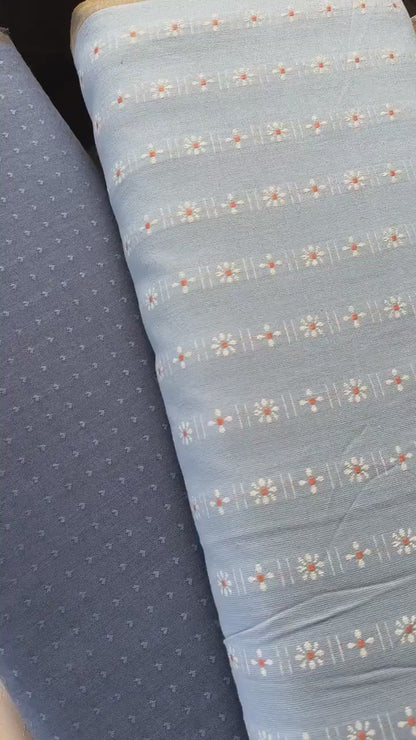 Forest Forage Periwinkle Daisies by Fableism Fabric by the 1/2 yard