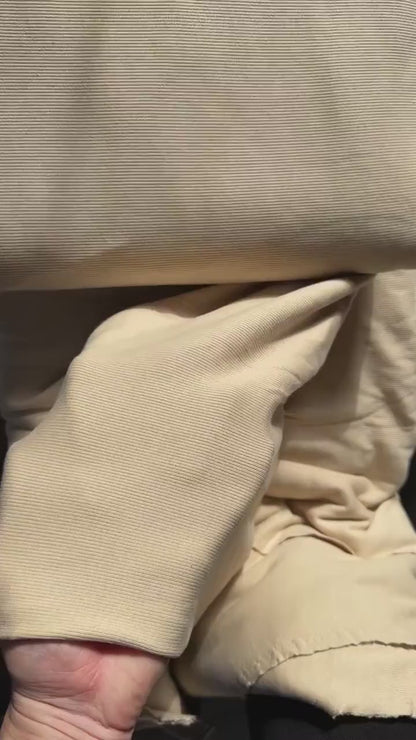 Pottery color organic cotton 2x1 rib knit sold by the half yard