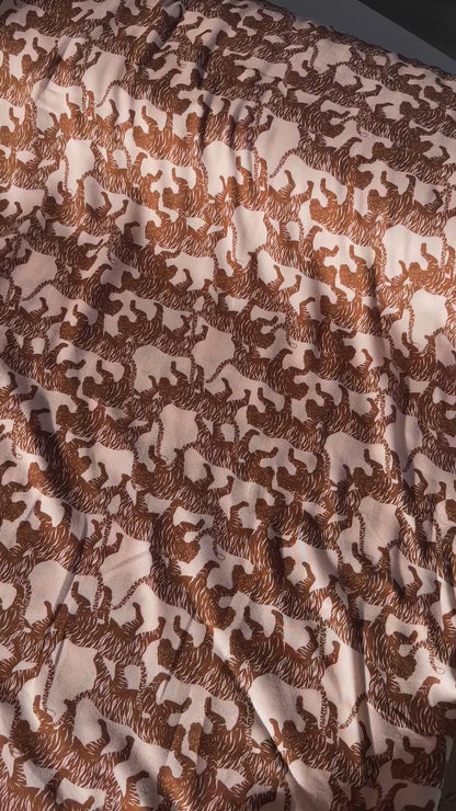 Deadstock Tiger Prowl Viscose Sateen - Peach