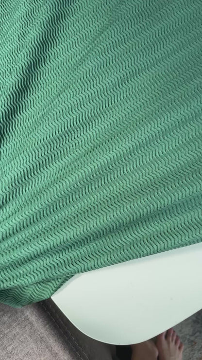 Deadstock Wave Textured Swim/Sport Jersey in Forest Green