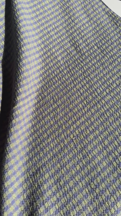 Rowan Gingham Seersucker - Moss & Navy